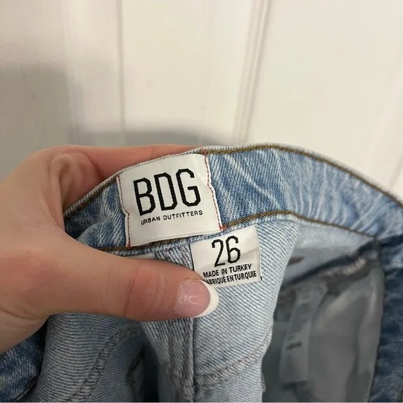 Urban Outfitters BDG High-Waisted Slim Straight Jean – Ripped Light Wash - Picture 6 of 9